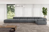 ALTDECOR Modulares Sofa Ecksofa in L-Form - Felto-L3 - 475x190x70 cm Dunkelgrau