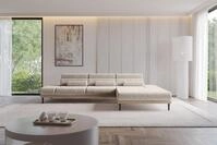 ALTDECOR Ecksofa mit Elektrischer Sitztiefenverstellung MONA - 316x205x85 - Beige -