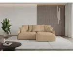 ALTDECOR Ecksofa mit Schlaffunktion und Bettkasten ONESK-L 216x177x72 cm Beige -