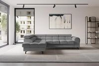 ALTDECOR Ecksofa mit Schlaffunktion und Bettkasten - LUMA-L - 272x203x70 - Grau -