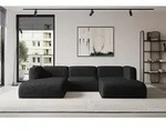 ALTDECOR Ecksofa - MIRA-U1 - 317x179x70 - Schwarz - Corner Sofa Eckcouch Couch