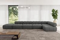 ALTDECOR Modulares Sofa Ecksofa in L-Form - Favio-L3 - 475x190x70 cm Dunkelgrau
