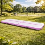HAGO24 AirTrack Turnmatte 4m Pink Gymnastikmatte Tumblingmatte aufblasbar...