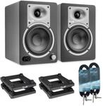 Fluid Audio Studio-Monitore C50BT Lautsprecher mit Stativen und Kabel - Schwarz