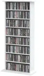 HOMCOM CD DVD-Regal, 8 Ebenen, f&uuml;r 360 CDs/185 DVDs/185 Blu-rays, Wei&szlig; - Wei&szlig;