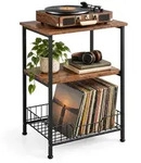 Relaxdays Plattenspieler Tisch, 3 Ebenen, Industrial, HxBxT: 64,5x40x30 cm,