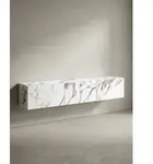 Lowboard H&auml;ngend Marmor-Optik Wei&szlig; 160x30x30 cm TV-Schrank, Design...