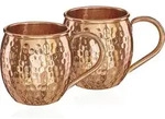2x Kupferbecher reines Kupfer 100% Ayuverda Kupfertasse Oval Moscow Mule 500ml -