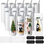 VEVOR 12er Pack gerade Sublimationsbecher, 591,5 ml leere Becher im Gro&szlig;pack,