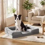 FEANDREA Orthop&auml;disches Hundebett XL, abnehmbarer Bezug, erh&ouml;hte R&auml;nder,