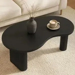 Couchtisch MCW-O29, Beistelltisch Sofatisch, organische Form Melamin Holz,
