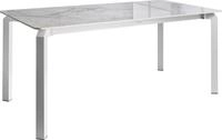 BELIANI Gartentisch Wei&szlig; Sinterstein-Platte Marmor Optik Rechteckig 180x90 cm...