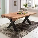 FineBuy Esszimmertisch 200 x 100 cm Akazie Massivholz rechteckig - Vollholz...