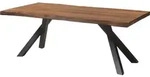 MASSIVMOEBEL24 Baumtisch Sheesham 220x100x76 grau gebeizt / A-Gestell anthrazit...