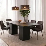 Esstisch MAHO 200 x 100 cm aus Mangoholz, Schwarz - Esszimmertisch mit stabilem