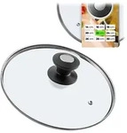 KADAX Topfdeckel "Barletta", Universaldeckel aus Glas mit Schwarzmatt griff, 22 cm -
