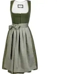 Edelnice Midi Dirndl Anni Leinen 34 - Gr&uuml;n - 34