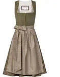 Edelnice Midi Dirndl Emilia Gr&uuml;n Cord 34 - Gr&uuml;n - 34