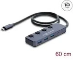 Delock USB 10 Gbps Hub mit 3 x Typ-A und 1 Type-C Buchse