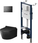 AM.PM Wand-WC sp&uuml;lrandlos Set Schwarz mit Vorwandelement Komplettset Unterputz