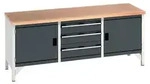 Bott Kastenwerkbank cubio 2 T&uuml;r 2 Ablagen Multiplex 2000 x 750 x 840mm RAL...