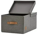 LOVE IT STORE IT Premium Aufbewahrungsbox mit Deckel - Box aus Leinen Stoff -...