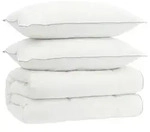 vidaXL Bettdecke und Kissen Set 3 stk. 220x260 cm 4 Jahreszeiten Wolle - Wei&szlig;