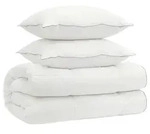 vidaXL Bettdecke und Kissen Set 3 stk. 140x220 cm 4 Jahreszeiten Wolle - Wei&szlig;
