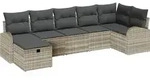 vidaXL Gartensofa-set 7 stk. Hellgrau Poly-Rattan - Hellgrau
