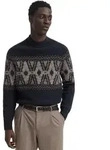 Trui Bugatti turtleneck donkerblauw geprint - Dunkelblau - L