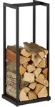 Relaxdays Kaminholzregal, Metall, Brennholzregal hoch, f&uuml;r Feuerholz, Stapelholz,