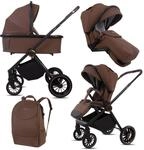 BabyLux CASTOR 2-in-1 Kinderwagen, Gondel, Leichtgewicht, Faltbares Set - Braun