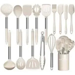 K&uuml;chenutensilien-Set 15-teilig Silikon Antihaft Hitzebest&auml;ndig Edelstahlgriff...