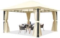 TOOLPORT Gartenpavillon 4x4 m ca. 220g/m&sup2; Dachplane Pavillon mit 4 Seitenteilen und