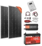 VEVOR 400W Solaranlage Komplettset, Insel Solaranlage Inkl. 2x 200W...