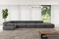 ALTDECOR Modulares Sofa Ecksofa in L-Form - Felto-L3 - 475x190x70 cm Dunkelgrau