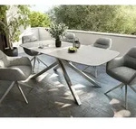 DELIFE Outdoortisch Edge Boot 200x100 cm Keramik Laminam&reg; Travertino Bianco