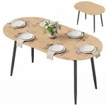 HOMCOM Esstisch Ausziehbar 120-160x80cm Esszimmertisch f&uuml;r 4-6 Personen, Eiche...