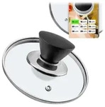 KADAX Topfdeckel "Taranto", Universaldeckel aus Glas mit Schwarzmatt griff, 14...