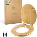 BENKSTEIN Premium Bambus-WC-Sitz, oval - Soft-Close- und Quick-Release-Funktion...