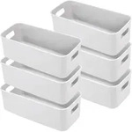 LYLIDIA Aufbewahrungsbox Kunststoff 30cm 6er Set Grau - Organizer f&uuml;r K&uuml;che