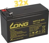 32x Kung Long WP7,2-12A F2 AGM-Akkus 12V 7,2Ah &ndash; passend f&uuml;r AEG Protect...