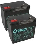 Ersatzakku f&uuml;r Proflex VR350F und VR 350S 2x 12V (24V) 55Ah Zyklenfest AGM Long