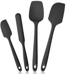 Silikon Teigschaber 4er Set Schwarz 29cm Hitzebest&auml;ndig bis 315&deg;C Antihaft...
