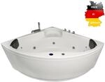 Basera BASIC Indoor Eck-Whirlpool Badewanne Futuna 140 x 140 cm mit 13 Massaged&uuml;sen,