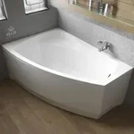 BADLAND Eckbadewanne Badewanne Frida LINKS 150x90 mit Acrylsch&uuml;rze, F&uuml;&szlig;en und