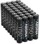 ABSINA 32x AAA Akku 1150 NiMH - Akkus AAA Micro mit 1,2V & min. 1050 mAh -...