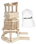 250 St&uuml;ck WELLGRO Natur Holzbausteine - Holzsteine zum Bauen - naturfarbene