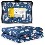 4FIZJO Gewichtsdecke Kinder, 3 kg, 100x150 cm, Glasperlen F&uuml;llung, Dunkelblau -
