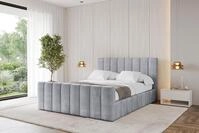 ALTDECOR Polsterbett mit Bettkasten - FINO-Z - 120x200 - Grau - Bett mit Matratze